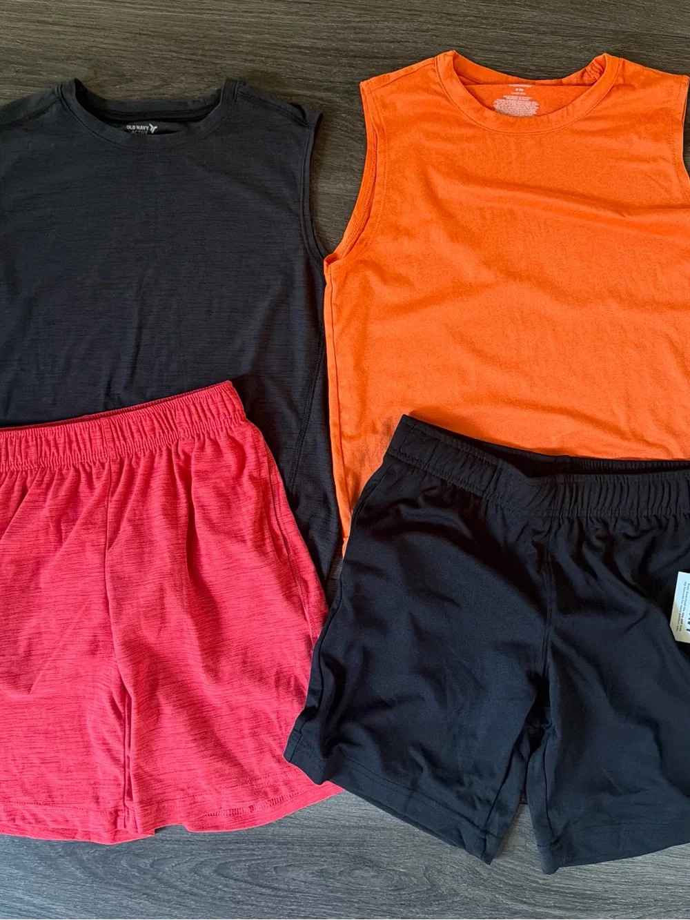 Boys 4pc Old Navy Active muscle Tank & Shorts Set sz 8